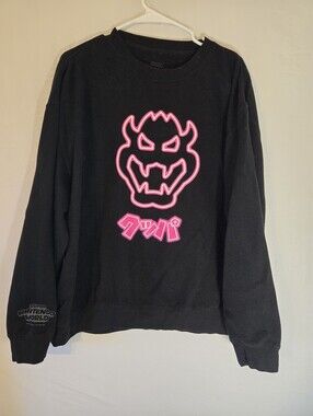 Universal Studios Super Nintendo World Pink Bowser Crewneck Sweatshirt Unisex XL